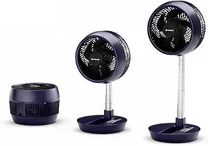 AIRMATE Folding Oscillating Standing Fan Γ 15" to 25" Adjustable Height, Fan for Bedroom Desk Fan with Remote 8H Timer, 8 Speeds Mute Function Quiet Table Fan for Bedroom Office & Travel
