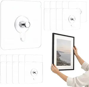 20 Pack Adhesive Wall Hooks, Picture Hangers Without Nails