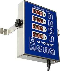 Precision Kitchen Timers for Cooking  4 Channel Commercial Kitchen Timer Restaurant Kitchen Supplies  Stainless Steel Digital LED Chef Cooking Timer  Reminder Function, Loud Alarm, Blue