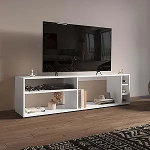 Tuhome Suxta 63" Wide TV Stand with Three Open Shelves, Three Bottle Cubbies, Cable Management, Modern Bar TV Console for Living Room, Media Storage, Entertainment Center for TVs up to 65"
