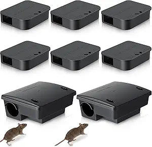16 Pack Key Required Rat Station Box 4 Large & 12 Compact Outdoor Mouse Bait Stations Box Lockable Weather Resistant Bait Boxes for Indoor & Outdoor
