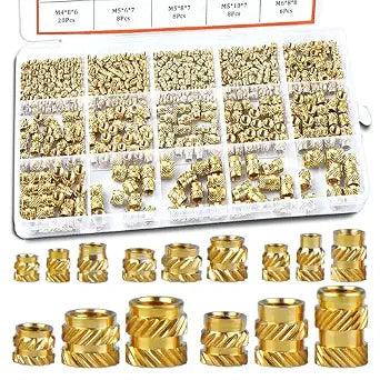 400 Pcs Threaded Inserts Brass Heat Set for 3D Printing M2-M6 Kit