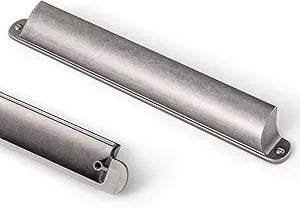 Goo-Ki 6 Pack Cabinet Cup Pulls Antique Nickel Bin Cup Drawer Pulls, 7.56" c-c Vintage Retro Antique Silver Bar Channing Cup Handles Zinc Alloy Kitchen Hardware