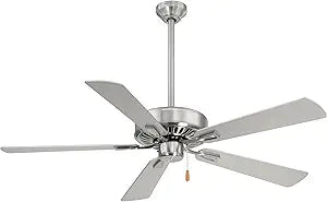Minka-Aire F556-BN Contractor Plus 52 Inch Pull Chain Ceiling Fan in Brushed Nickel Finish