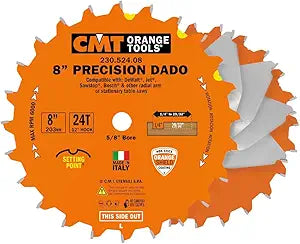 CMT Orange Tools 230.524.08 - Set Blades for Joints HW D=8 B=5/8 Z24 + 24 K=1/4 -> 29/32 a=-12