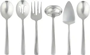 Oster Eastleigh 6-Piece Stainless Steel Hostess Set, Flatware Serving Utensil Set for Parties and Dinners, Rust-Resistant, Dishwasher Safe