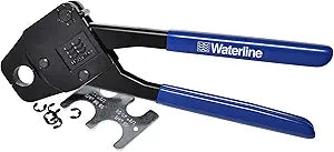 WaterLine Heavy Duty PEX Crimp Ring Tool for Plumbers | Professional-Grade Plumbing Crimper for  Copper PEX Rings | Low Profile, One-Handed Design | Includes GO/NO GO Gauge for Precision Crimping