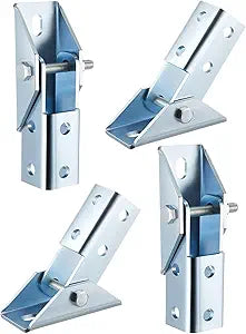 Yaocom 4 Pcs Adjustable Brace Fitting, Fit for 1/2" Bolt in 1-5/8" Strut Channel, Solar Panel Bracket Base 8 Hole Wing 180 Degree Turn Joint Connector Bracket for Mounting and Supporting Solar Panel