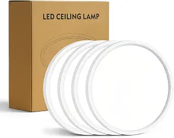 4 Pack 7.1 inch LED Flush Mount Ceiling Light, 5CCT&15W(White)
