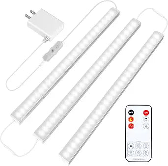 Maylit 3 PCS 12-inch Plug-in Under Cabinet Lights, Ultra-Thin