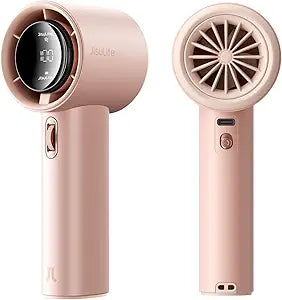 JISULIFE Portable Handheld Fan, Speed(1-100) Adjustable Turbo Mini and 3600mAh Battery Rechargeable Personal Fan, Digital Display, Gifts for Women Men Travel/Camping/Outdoor-Pink