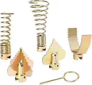6-Piece Drain Snake Head Set (7/8 Inch)  Includes 4-Blade Sawtooth Cutter,Straight Retrieving Auger,Spade&Sharktooth Cutter,Retrieving Tool,Spring Key Compatible with K-60SP, K-60SE, K-750 Machines