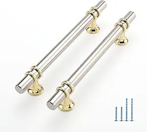 10 Pack Brushed Nickel Drawer Pulls 4 Inch Cabinet Handles Brushed Gold Kitchen Cabinet Handles Dresser Drawer Pulls Kitchen Hardware for Cupboard Bathroom