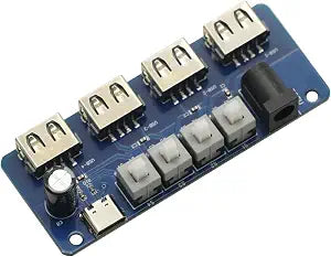 Power Expansion Module Button Control 5V Power Supply 4-Way USB Distribution Board Power Supply Hub