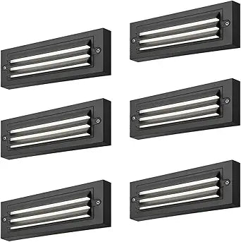 ZONK Line Voltage LED Step Stair Lights Indoor Outdoor, 6W Waterproof IP65 Non-dimmable 4000K Deck Lighting for House, Retaing Wall Lights (6 Pack)