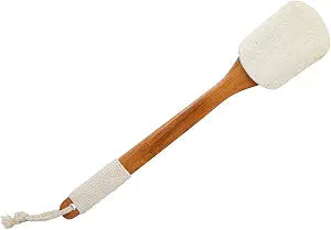 Leotruny 100% Natural Exfoliating Loofah with Long Wooden Handle