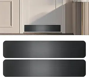 Durable Cat & Dog Door Protector from Scratching - Anti-Scratch Guard for Interior/Exterior Doors, Stainless Steel Self-Adhesive Kick Plate (Brushed Black, 6"x30", 2-Pack)