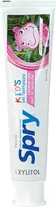 Spry Xylitol Toothpaste for Kids 5oz. Fluoride Free, Teeth Whitening Kids with Xylitol, Natural Breath Freshening, Mouth Moisturizing Ingredients, Bubble Gum (Pack of 1)