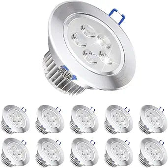 Pack of 10, 110V 5W Dimmable LED Recessed Ceiling Light Downlights Spotlight,Cool White,480-500 Lumen(Equivalent 50W)