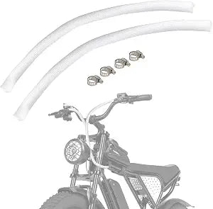 4/5 Inch Ebike Cable Management Sleeve White - Compatible Fit for Ridstar Q20 Super 73 S1 S2 R Z Macfox X1S X X2 E Bike|Electric Bike Universal|Mesh Wire Wrap Cover|Cord Protector Tube