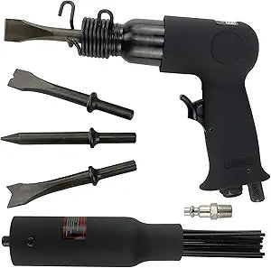 Air Needle Scaler & Hammer Chisel 2-in-1-19 Needle Rust Remover Tool with 4 Chisels for Removing Paint, Scale, Weld Slag, and Concrete