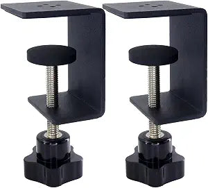 2 Pack Heavy Duty C Clamp & Desk Clamp | Wide Jaw Metal Woodworking Clamps, Adjustable Shelf Clamps for Desk Extension/Panel Work (Sturdy Multi-Purpose Clamping Tool)