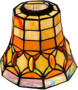 HUIMEIJU Tiffany style stained glass lampshadeCeiling Fan lightWall lampshadeReplacement lampshade.HMJ6037