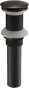 BWE Pop-Up Bathroom Sink Drain, Oil Rubbed Bronze, No Overflow, Brass