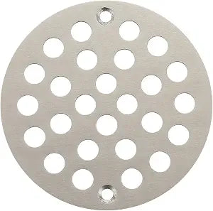 Round 4 Inch Screw-in Floor Drain Cover Replacement Shower Drainer Grate with Screws (Brushed Nickel)
