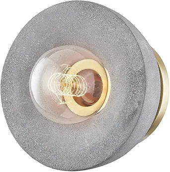 Mitzi H400501-AGB Poppy - 1 Light Flush Mount 5.75 inches Tall and 7 inches Wide - Aged Brass