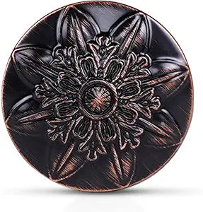DWYL & LWYD 10 Pack Oil Rubbed Bronze Flower Cabinet Knobs,Solid Antique Bronze Knobs for Cabinets and Drawers,Kitchen Cabinet Hardware Handles Drawer Pulls Vintage Round Single