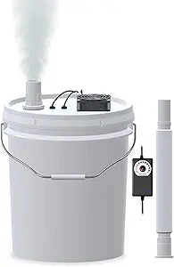 19L Large Capacity DIY Humidifier Kit - for Plants, Mushrooms, Grow Tents, Terrarium | Turns a 5 Gallon Bucket into Cool Mist Humidifier, Extendable Hose, High Output, Long Runtime (2 Foggers Kit)