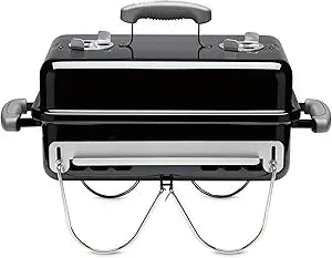 Weber GoAnywhere Charcoal Grill  Compact Portable BBQ Grill for Camping, Tailgating & Outdoor Cooking with 2Piece Cooking Grate & Precise Airflow Dampers