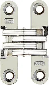 SOSS - 204CUS26 204 Zinc Invisible Hinge with Holes for Wood or Metal Applications, Mortise Mounting, Bright Chrome Exterior Finish (Pack of 2)
