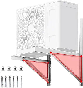 Mini Split Wall Mounting Bracket for 9000-24000 BTU Condenser, POIUNA Stainless Steel Ductless Mini Split Bracket up to 507 lbs for Air Conditioner Heat Pump Systems HVAC, Compressor