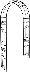 Metal Garden Arbor Wedding Arch 95.3" H x 45" W, Heavy Duty Rustproof Iron Pergola Trellis for Climbing Plants Outdoor Garden Patio Pathway Lawn Ceremony Party Decoration