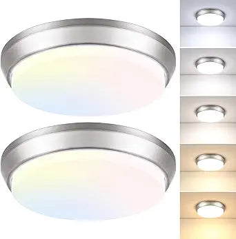 13 Inch Dimmable LED Ceiling Light Fixture, 4000 Lumens Super Bright 36W Flush Mount Ceiling Light, 2700K/3000K/4000K/5000K/6500K Adjustable Modern Ceiling Lamps for Bedroom Kitchen Bathroom, 2 Packs