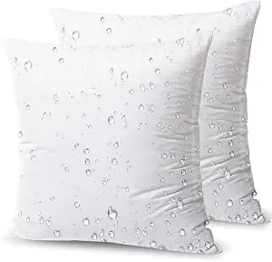 Phantoscope Premium Outdoor Pillow Inserts - Pack of 2 Square Form Water Resistant Polyester Throw Pillows, Couch Sham Cushion Stuffer, 24 X 24 inches