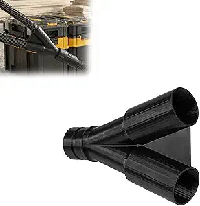 Dust Collector Y Splitter, Compatible with DeWalt Airlock Vacuum Adapter, Dual Hose Vacuum Attachment Converts Single Vac to Two Ports for Efficient Dust Collection