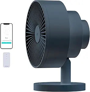 Windmill Smart Fan Γ Ultra-Quiet 2-in-1 Air Circulator with Remote Γ 5-Speed Compact Cooling Fan Γ Whisper-Quiet - App Compatible Γ Marine