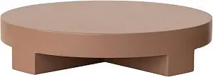 Bloomingville Round Lacquered Wood Pedestal, Matte Terra-Cotta