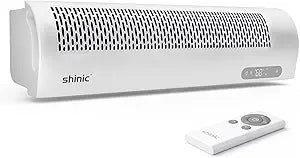 shinic Window Fan with Reversible Airflow, 4 Speeds, Thermostat Remote Control, Weather Resistant, Quiet Window Fan, 6 Spacer Blocks, Fits 26.0" - 39.7" Window, for Home Bedroom Kitchen Office, White