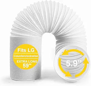 Portable Air Conditioner Hose, 5.9" Diameter Anti-Clockwise Thread, Universal Replacement AC Vent Hose Length up to 59" (Does not include coupler)