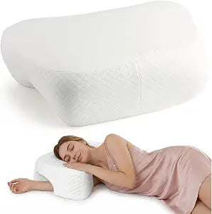 Side Sleeping Pillow with Arm Holes, Slow Rebound Memory Foam Arm Pillow for Comfortable Neck and Shoulder Support, Multi-Position Sleeping Pillow for Side Back Stomach Sleepers
