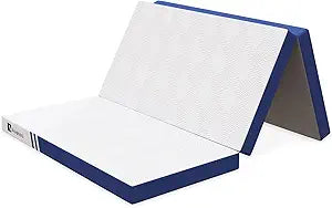 Avenco Trifold Mattress Topper, 4 Inch Folding Mattress Queen Size, Memory Foam Foldable with Removable Cover & Detachable for Floor Bed, Camping, Guest