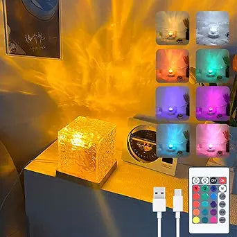Vcwtty Cubic Ocean Wave Projector, 16 Colors Aurora, Remote