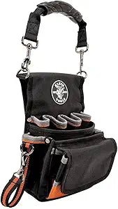 Klein Tools 5242 Tool Pouch, Tradesman Pro tool Pouch with Electrical Tape Thong, Reinforced Bottom, 9 Pockets