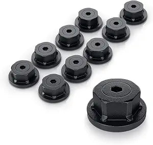OZCO Hex Cap Nuts, 1-1/2in, 10 Pack, Black