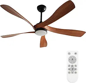52 Inch Ceiling Fans with Lights, 6 Speeds Noiseless, DC Reversible, Remote, 1/2/4H Timer, 3CCT Dimmable Modern Stylish Wave Fan Blades for Living Room, Bedroom