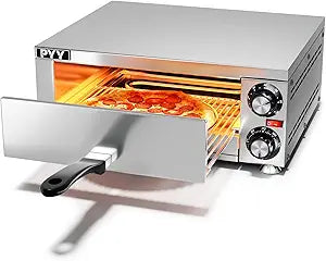 PYY Pizza Oven Indoor Electric Countertop Commercial Pizza maker with Crumb Tray Stainless Steel Pizza Cooker Machine for Home